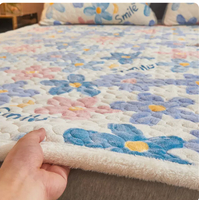 牛奶絨床墊軟墊家用冬季珊瑚絨褥子薄墊子保暖法蘭絨加厚毯子床褥