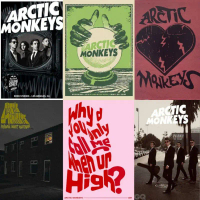 โปสเตอร์ Arctic Monkeys สไตล์อัลต์ อีโม กรันจ์ พังค์ร็อก ความงามแบบมินิมอล วงดนตรีโกธิค ตกแต่งผนังวิ