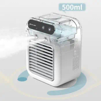 Tabletop Misting Fan Portable 3In1 USB Spray Air Cooler 1800mAh Mini Air Conditioner Fan Desktop Cooling For Living Room