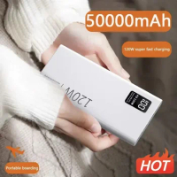 120W High Capacity Power Bank 50000mAh Fast Charging Powerbank Portable Battery Charger For iPhone Samsung Huawei