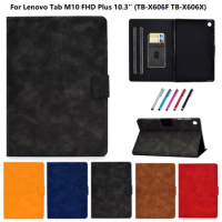 10.3"Coque Caqa for Lenovo Tab M10 FHD Plus Case PU Leather Soft TPU Inner Shell for Lenovo Tab M10 Plus Cover TB-X606F TB-X606X