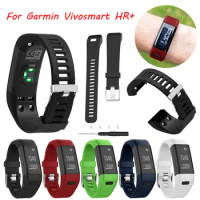 Replacement Soft Silicone Bracelet Strap For Garmin Vivosmart HR+ Smart Watch Sports Quick Release Watchband Solid Wrist Band