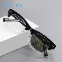 VICKI Classic Minimalist Design Anti-Blue Light Glasses Progressive Glasses Photochromic Customizable Prescription PFD2194