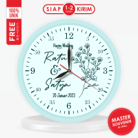 Jam Custom Wedding Ukuran 10CM (Souvenir Nikahan Kawinan Hadiah Lamaran Anniversary Bingkisan Mahar)