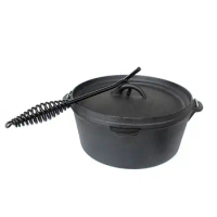 New cast iron pot stew pot Japanese soup pot outdoor picnic boiling water hanging pot stew meat roast chicken pig iron hot pot