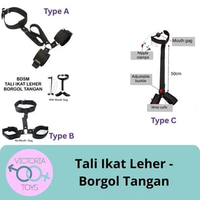 BDSM Tali Leher & Wrist Strap Adjustable Alat Bantu Sex Toys Type D