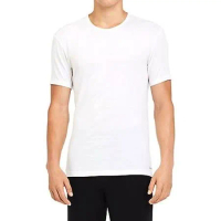 【Calvin Klein】2018男時尚絲般莫代爾白色圓領短袖內衣【預購】