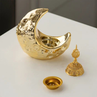 Aromatherapy Ceramic Incense Holder Ornament Moon Incense Burner Indoor Decoration Middle East Ramadan Desk Home Decor Gift