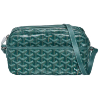 【GOYARD 高雅德】經典CAP-VERT LOGO帆布拉鍊斜背相機包(綠色MAE120191-GREEN)