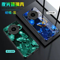 Luminous Tempered Glass Phone Case For OPPO Realme 11 Pro+ Case Butterfly Dark In Back Cover For Realme 11 Pro Plus Case Cover