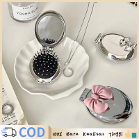 Sisir Lipat Sisir Lipat Wanita Busur Lucu Silver Sisir Lipat 2 In 1 Sisir Lipat Portable