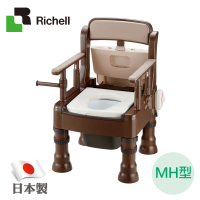 【Richell 利其爾】可攜式舒適便座MH型-暖房深咖啡