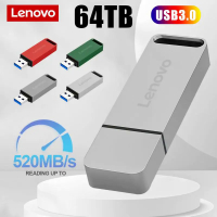 Lenovo USB 3.0ไดรฟ์ปากกา64TB USB แฟลชไดรฟ์ความเร็วสูง520เมกะไบต์/วินาทีกันน้ำ Memoria USB สำหรับคอมพิวเตอร์ /แท็บเล็ต/ Ps4ปรับแต่งโลโก้