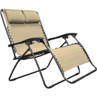 Folding Camping Chair Foldable One Size Beige Loveseat Zero Gravity Chair Chaises De Camping Chairs Nature Hike Outdoor