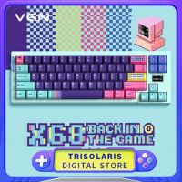 Vgn X68 Mechanical Keyboard 68 Key Joint Payment 3 Mode 2.4g Wireless Bluetooth Hot Plug Ergonomic RGB Music Rhythm Keyboard