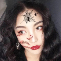 Halloween Bloody Wound Tattoo Stickers Trick Scary Spider Waterproof Temporary Tatto DIY Fake Tatoo Halloween Party Decoration