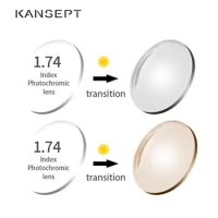 KANSEPT 1.74 Index Photochromic Grey / Brown Aspheric Prescription Brand Resin Lenses Anti-glare UV Reflect Glasses Lens