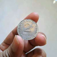 Koin Kuno 2 Rupiah Gambar Bunga Tahun 1970