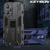 KEYSION Shockproof Case for Realme GT Neo 2 2T C11 2021 Q3 Pro Narzo 30 5G Stand Phone Back Cover for OPPO Find X3 Pro X3 Lite