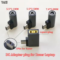 DC Power Adapter Connector Jack for Razer Blade 15 17 Laptop 5.5*2.5 7.4*5.0mm Female to 3pin Adapter Plug Converter for Razer