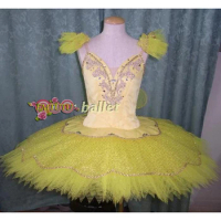 Women Ballerina Sleeping Beauty Stage Ballet Costume Yellow Gold Aurora Nutcracker Professional Ballet Tutus