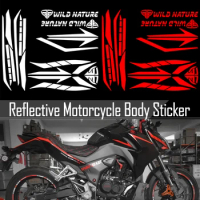 For HONDA CB190R SUZUKI YAMAHA KAWASAKI KTM Waterproof Reflective Motorbike Body Decals Accessories Motorcycle Stickers