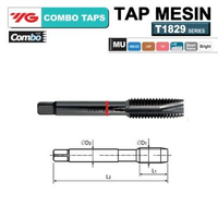T1829 TAP COMBO M6 PO YG TapS Mesin M 6 Pointed Ulir HSS-EX Thread Milling M6 X 1.0