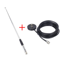 27MHz BNC Male Connector 9-51Inch Telescopic/Rod Antenna with 5M Coaxial Cable Magnetische Dak Mount Base for CB Radio
