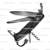 Swiss Army Knife 130mm New Knight 55 Onyx Onyx Black Collection 0.9563. C31p Sergeant Folding Knife