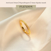 Flexion - Cincin Wanita Bling (1 Pcs) - Titanium Anti Karat/Hitam/Luntur - Free Ring Adjuster - Akse