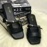sandal wanita busa tebal bapau tali bambu ap-24 Coklat Hitam Putih