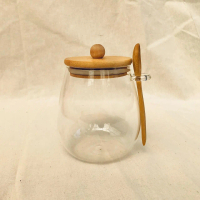 POTIRI Glass Jar container tempat bumbu kaca oval 300ml 600ml