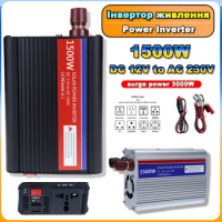 300W 1500W Car Sine Waves Inverter Voltage Capacity Power Converter Adapter 12V To 220V 2.1A USB Inverter For Car Appliances