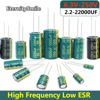 6.3/10/16/25/35/50/63/100/250V High Frequency Low ESR Aluminum Capacitor 2.2/100/330/680/1000/1500/2200/3300/4700/10000/22000UF