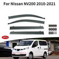 For Nissan NV200 2010-2021 Accessories Outer Trim Chrome Window Rain Guards Bright Strip Wind Deflectors Visors Rain Guard