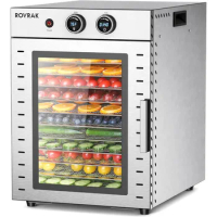 ROVRAk Food Dehydrator 12-Tray Stainless Steel Dehydrator Machine,Double-Layer Insulation,Adjustable Timer,Temperature Control