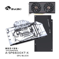 Bykski GPU Water Block for Sapphire RX 6600 XT Pulse OC Video Card / PC Cooling Copper Radiator RGB Light SYNC / A-SP6600XT-X