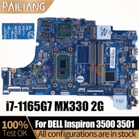 For DELL Inspiron 3500 3501 Notebook Mainboard LA-K033P i7-1165G7 MX330 2G 0NX5H3 Laptop Motherboard Full Tested