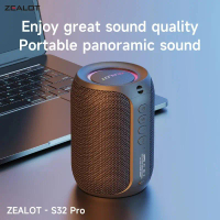 Loa Siêu Trầm Di Động Ngoài Trời Bluetooth Không Dây, Zealot S32 Pro, Chống Nước IPX6, Ghép Nối Kép,
