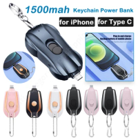 1500mAh Portable Mini Power Bank Keychain Fast Charging Backup Powerbank Mobile Phone Battery Pack For Iphone Android Smartphone
