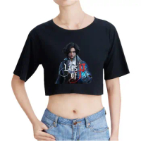 Hot Game Lies of P Vintage 90s Crop Top Exposed Navel T-Shirt Oversize ONeck Tops Women Funny Tshirt Fashion