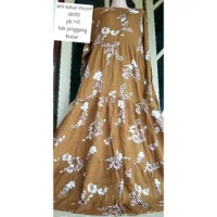 Gamis bahan katun rayon import Muslim Wanita Tebal Dress Dewasa Kancing Nyaman Midi
