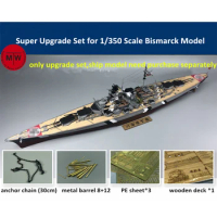 1/350 Bismarck Super Upgrade Set for Tamiya 78013/for Revell 05040/for HobbyBoss 80601 Model CYE013(Wooden Deck Brass Barrel PE)