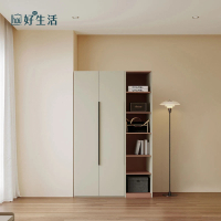 【hoi! 好好生活】林氏木業魔方系列1.23M雙門衣櫃組合 OI2D-灰粉色