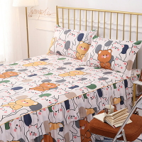 床裙夏季可愛卡通被單人床單床笠雙層床罩席夢思保護套2米150*200