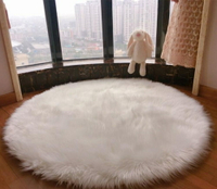 地毯鋪滿可愛圓形ins風梳妝臺羊毛地墊臥室毛毛地毯