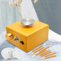 Electric Pottery Wheel Machine for Art Crafts Ceramic Pottery Wheel Clay Tools Turntable with 6.5+10CM Tray &amp; Sculpting Kit Gift