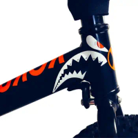 Bicycle Frame Decorative Sticker MTB Shark Head Tube Stickers Waterproof Sunscreen Heat-resistant Bike Flame Reflective Decals