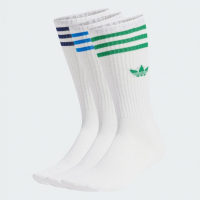 adidas 愛迪達 襪子 中筒襪 運動襪 3雙組 三葉草 HIGH CREW SOCK 白綠藍黑 IU2656