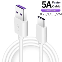 120W 5A Type C Super Fast Charging Cable Data Cord for Samsung Xiaomi Poco Huawei Honor Quick Charing USB C Cable 0.25/1/1.5/2M